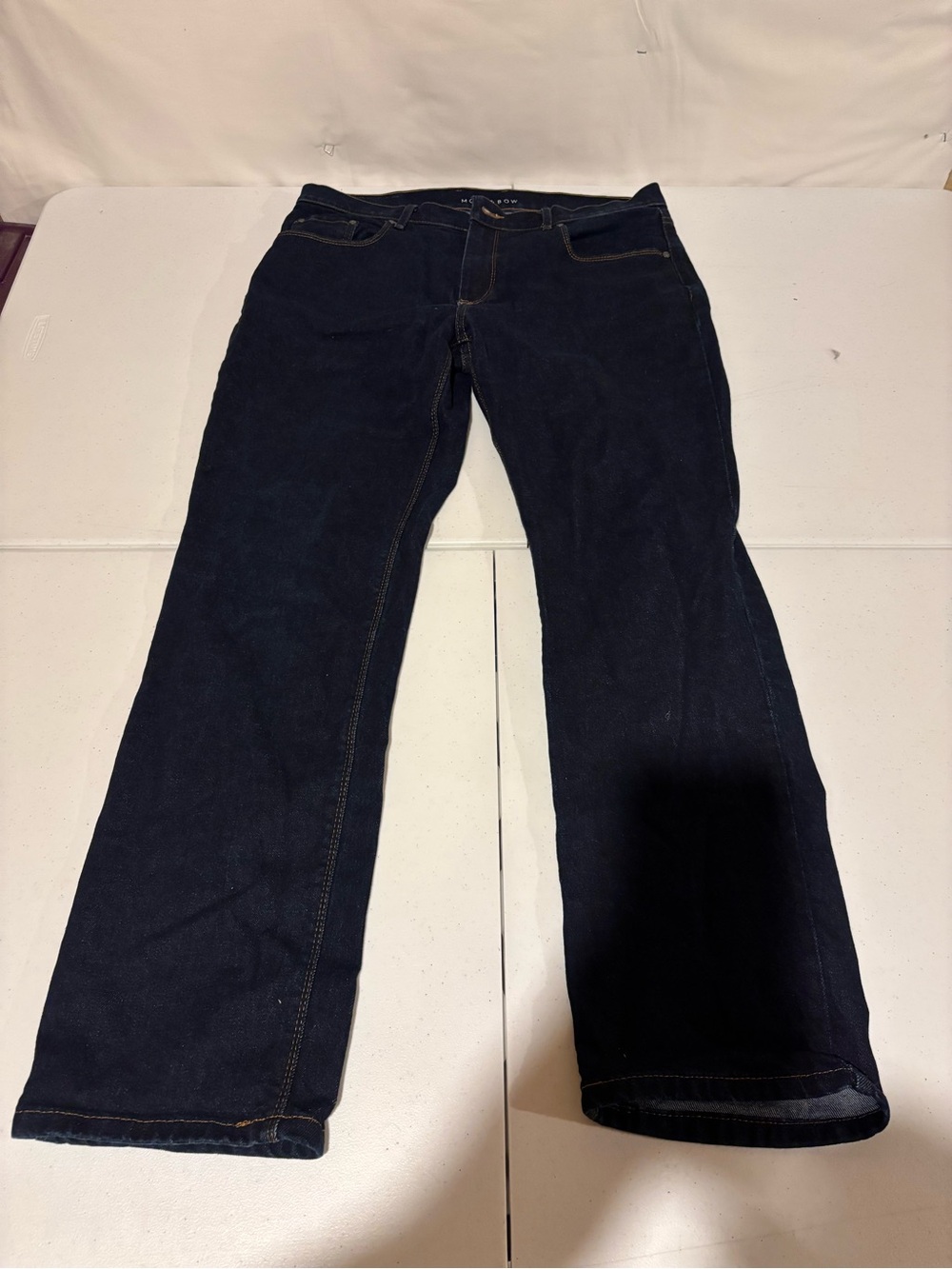 Mott And Bow Men’s Size 35x32 Straight Leg Dark Wash Blue Denim Jeans